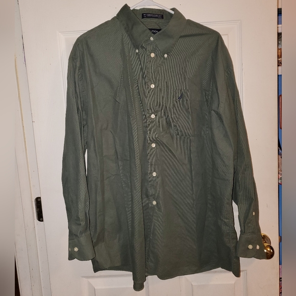 5 for $20 | Nautica Olive and Beige Button Down Shirts Bundle (2pc) - Picture 2 of 14